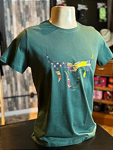 Camiseta Marco Véio Verde com Estampa EUA