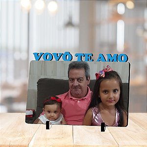 Quadro em MDF Vovô Te Amo Tamanho 10cmx15cm - Personalizado com Foto