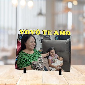Quadro em MDF Vovó Te Amo Tamanho 10cmx15cm - Personalizado com Foto