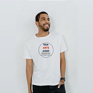 Camiseta em Malha 100% Poliéster Cor Branca - Personalizada