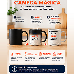 Caneca Mágica em Porcelana de 325ml Personalizada