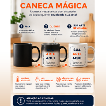 Caneca Mágica em Porcelana de 325ml Personalizada