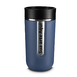 Copo Térmico em Inox Com Tampa 350ml Cor Azul - Personalizado