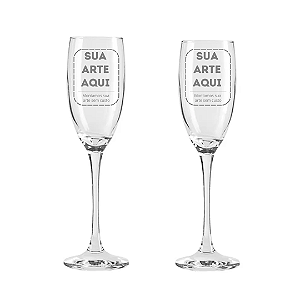 Kit De Taças de Espumante em Vidro 190ml - Personalizada