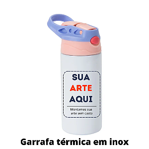 Garrafa Térmica Kids em Inox de 300ml - Tampa Rosa e Lilás