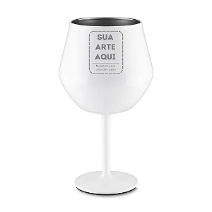 Taça Térmica em Inox de 350ml Cor Branca - Personalizada