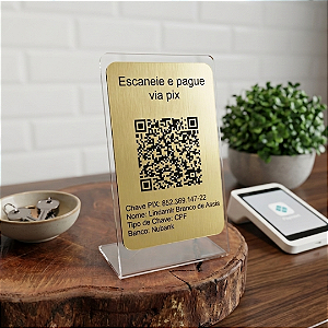 Placa Pix Tamanho 9cm x 15cm - Personalizada