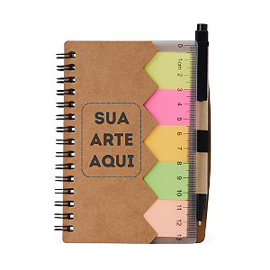 Kit 20 Bloco de Anotações com Autoadesivos e Caneta - Personalizado