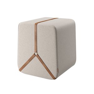 Puff Noble - Linho Com Couro