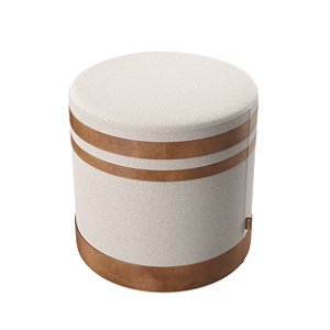 Puff Unique - Linho Com Couro