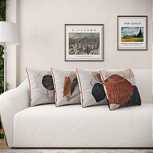 Kit 4 Capas Almofadas Veludo Estampadas C/ Debrum - 004