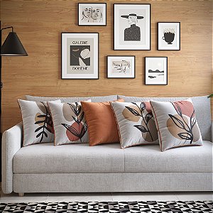 Kit 5 Capas Almofadas Veludo Lisa e Estampadas C/ Debrum - 007