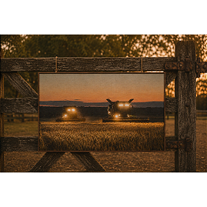 Quadro Colheita Noturna - 60 x 90 cm - Moldura De Couro
