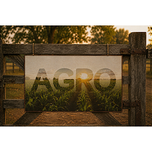 Quadro Plantação e Escrita Agro - 60 x 90 cm - Moldura De Couro