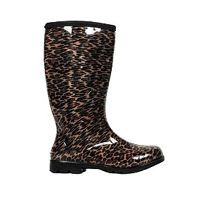 Bota Galocha Donna Estampada Onça Impermeável Leve e Confortável Feminina