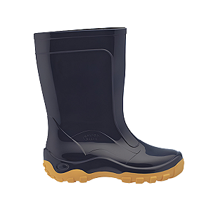 Bota de Chuva Galocha Calfor Pampeana Infantil Nieve Azul Amarela PVC