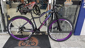 Bicicleta Aro 29 ksw Preto/Azul/Rosa/Roxo 21v