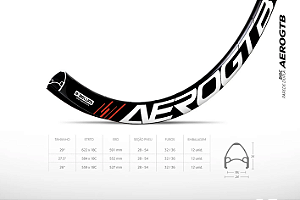 Aro 29 Belumi GTB 36Furos Preto ( Valor do Par )