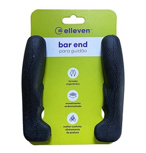 BAR END PLÁSTICO EMBORRACHADO ERGONÔMICO ENCAIXE PRETO