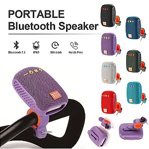 Caixinha De Som Bluetooth Portátil Prova D'água Suporte Bike