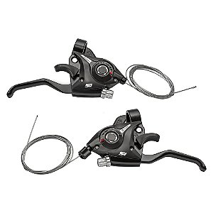 Alavanca de cambio vfire 21v maçaneta em alumínio com cabos e sem conduíte