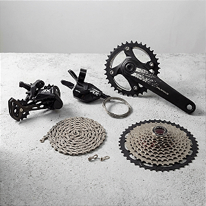 Kit 5 peças Ltwoo Ax 12v Cassete, Pedivela, Trocador, Câmbio e Corrente