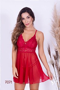 CAMISOLA SEM BOJO EM RENDA E TULE CALCINHA FIO.