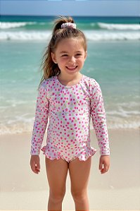 Maiô Infantil Manga Longa- Mia Poá