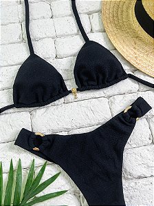 Cortininha Preto Maiorca com Costura Embutida e Bojo Removível (CALCINHA NÃO INCLUSO)