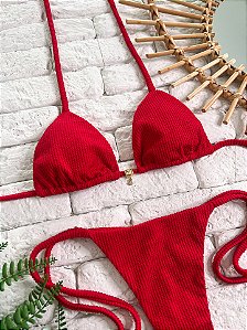 Cortininha Aruba Vermelho com Costura Embutida e Bojo Removível (CALCINHA NÃO INCLUSO)