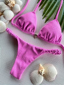 Calcinha Frufru Fio duplo Dubai Rosa (CORTININHA NÃO INCLUSO)