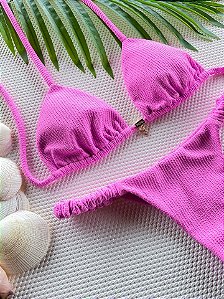 Cortininha Dubai Rosa com Costura Embutida e Bojo Removível (CALCINHA NÃO INCLUSO)