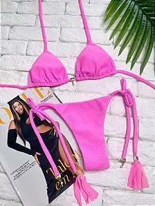 Calcinha Dubai Rosa Fio Duplo Amarra Fina (BUSTO NÃO INCLUSO)