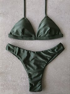 TOP FIXO Verde Militar com Bojo Removível (CALCINHA NÃO INCLUSO)