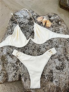 Calcinha Asa Delta Fio Duplo Pérola Maiorca com Argola (BUSTO NÃO INCLUSO)