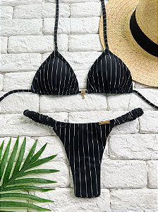 Calcinha Frufru Fio duplo Risca de Giz (CORTININHA NÃO INCLUSO)