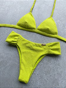 Calcinha Normal Aruba Citrus sem costura com Lateral Franzida (BUSTO NÃO INCLUSO)