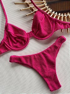 Calcinha Asa Delta Fio Duplo Aruba Cereja (BUSTO NÃO INCLUSO)