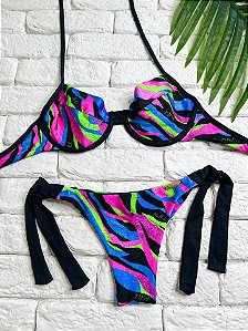 Calcinha Fio Duplo Tulum Amarra Larga (CORTININHA NÃO INCLUSO)