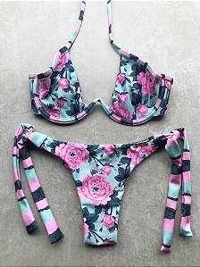 Calcinha Fio Duplo Florença + Siena Amarra Larga (CORTININHA NÃO INCLUSO)