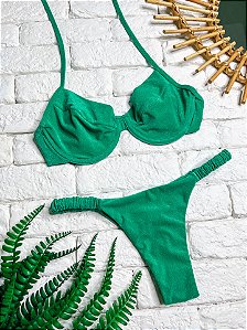 Calcinha Frufru Fio duplo Miami Verde (CORTININHA NÃO INCLUSO)