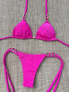 Calcinha Argola Fio Duplo Miami Pink (BUSTO NÃO INCLUSO)