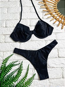 Calcinha Asa Delta Fio Duplo Miami Preto (BUSTO NÃO INCLUSO)