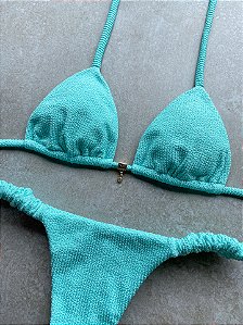 Cortininha Aruba Acqua com Costura Embutida e Bojo Removível (CALCINHA NÃO INCLUSO)