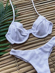 Top Meia Taça Aruba Branco sem bojo (CALCINHA NÃO INCLUSO)