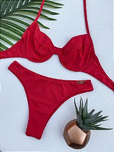 Calcinha Semi Asa Delta Normal Vermelho 40 Graus (BUSTO NÃO INCLUSO)