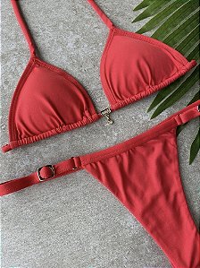 Cortininha Vermelho 40 graus com Bojo Removível (CALCINHA NÃO INCLUSO)