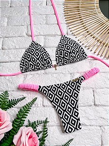 Calcinha Frufru Fio duplo Veneza + Rosa (CORTININHA NÃO INCLUSO)