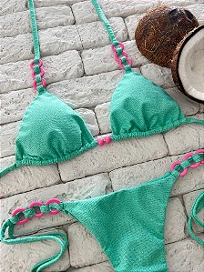 Cortininha Argola Luna Verde com Costura Embutida e Bojo Removível (CALCINHA NÃO INCLUSO)