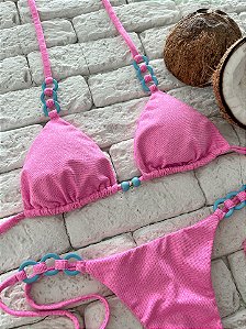 Cortininha Argola Luna Rosa com Costura Embutida e Bojo Removível (CALCINHA NÃO INCLUSO)